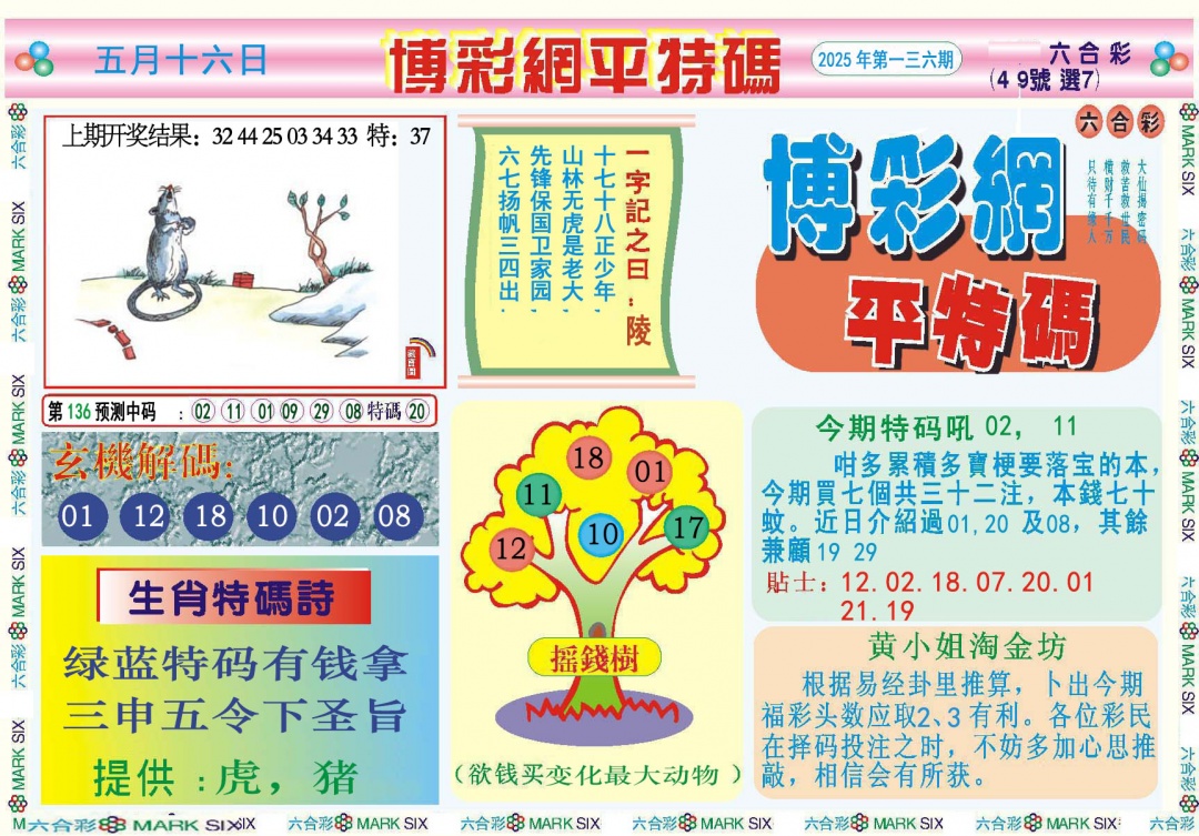 136期博彩网平特报[图]