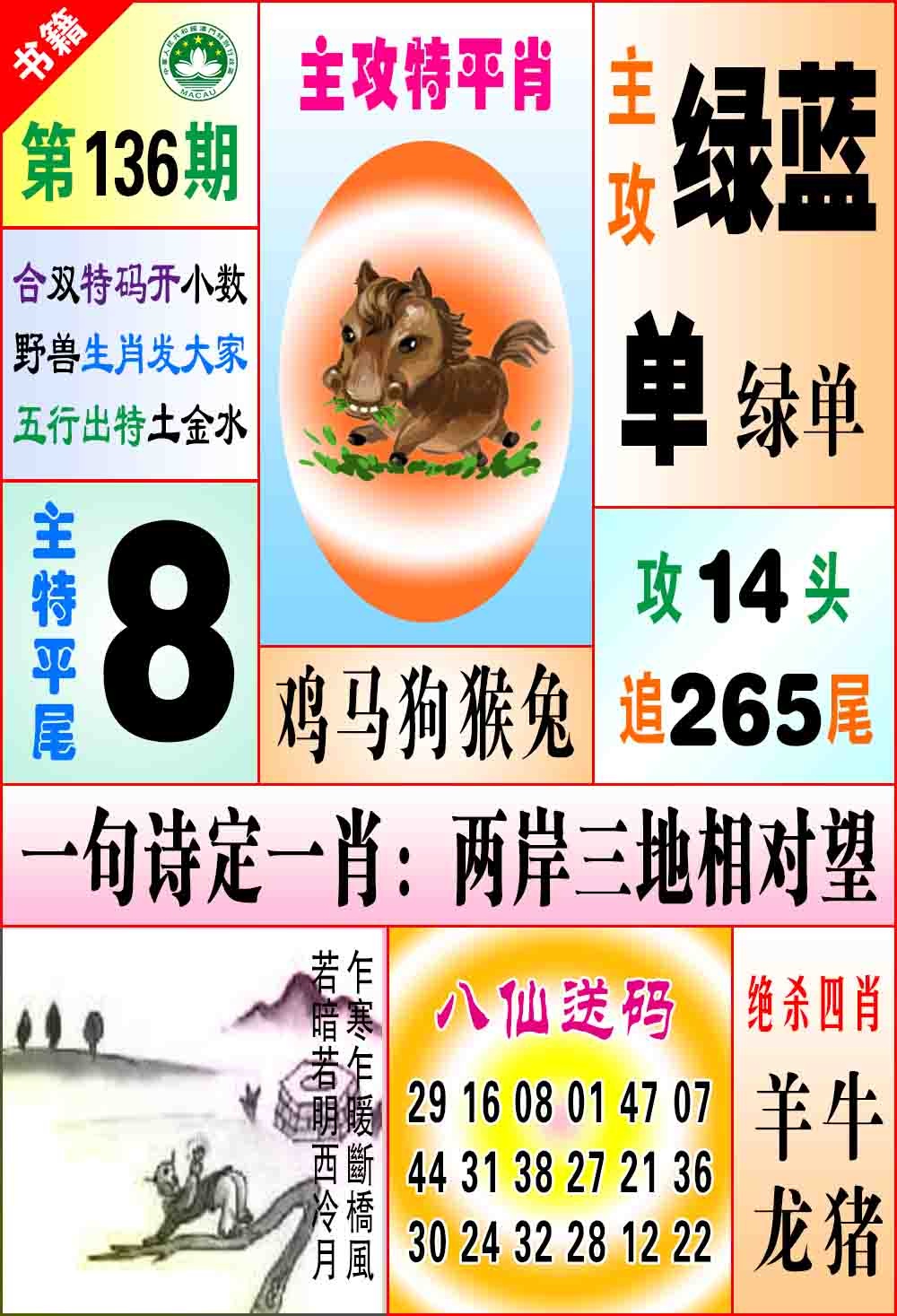 136期澳门八仙宝典[图]