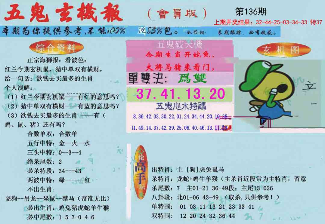 136期新五鬼玄机[图]