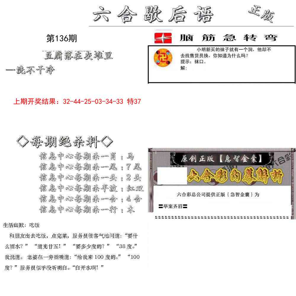 136期六合歇后语[图]