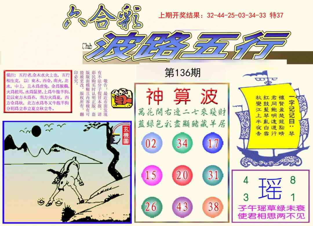 136期波路五行[图]