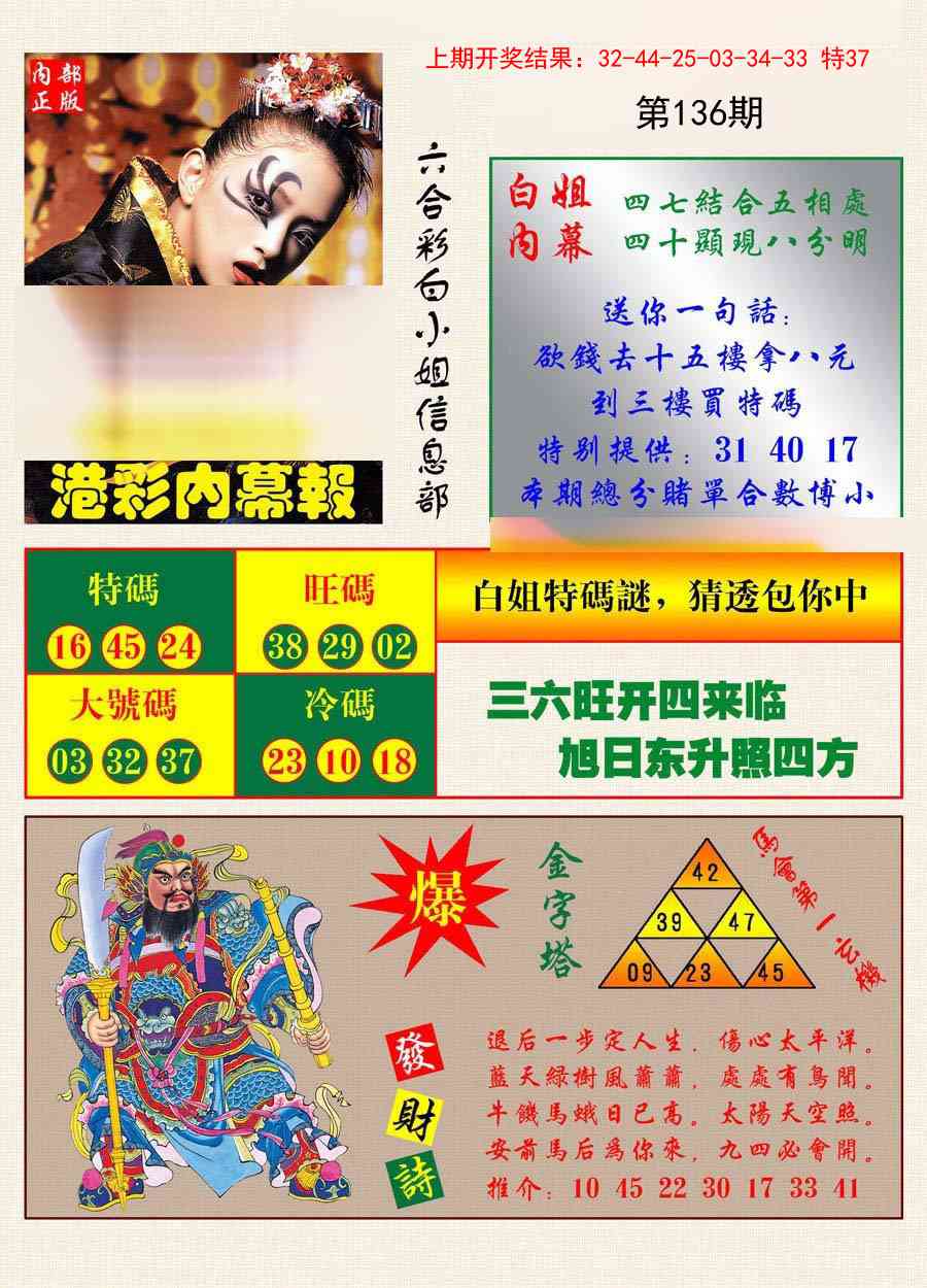 136期港彩内幕报[图]