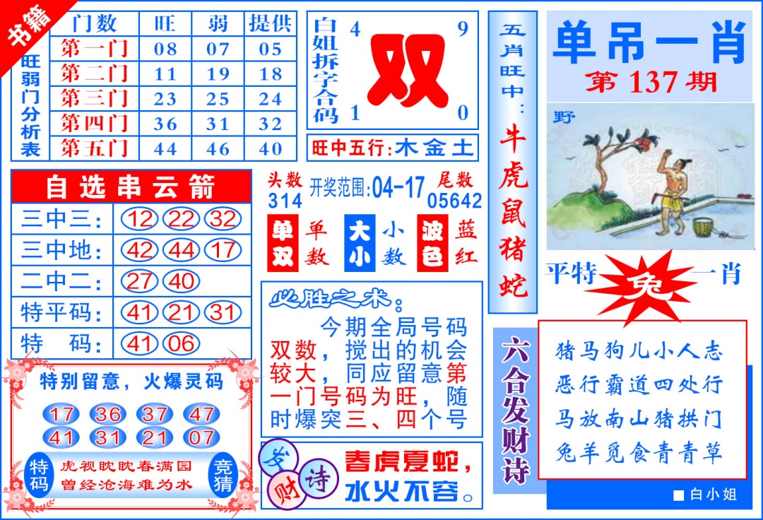 137期澳门单吊一肖[图]