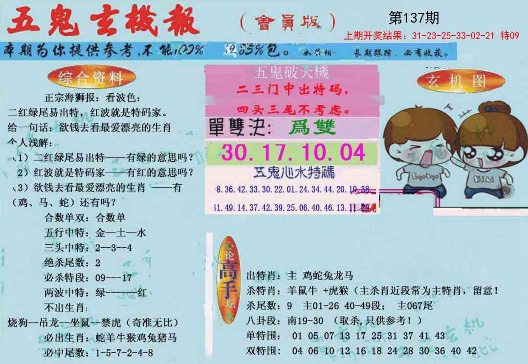 137期新五鬼玄机[图]