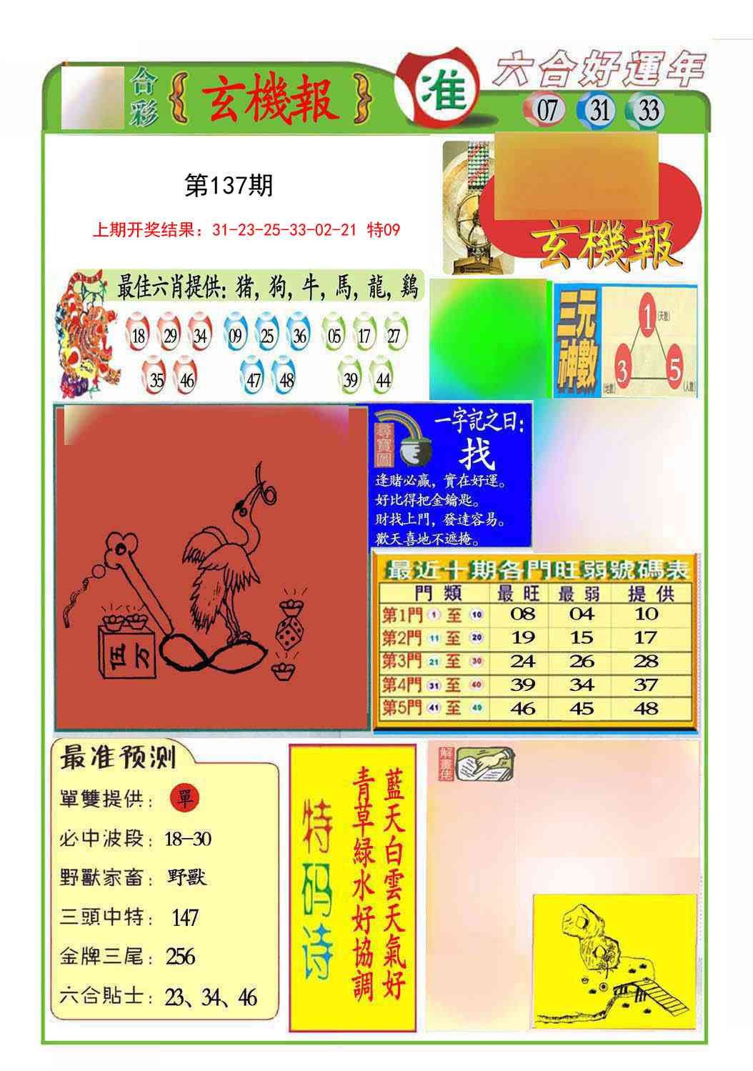 137期九龍玄机报(推荐)[图]