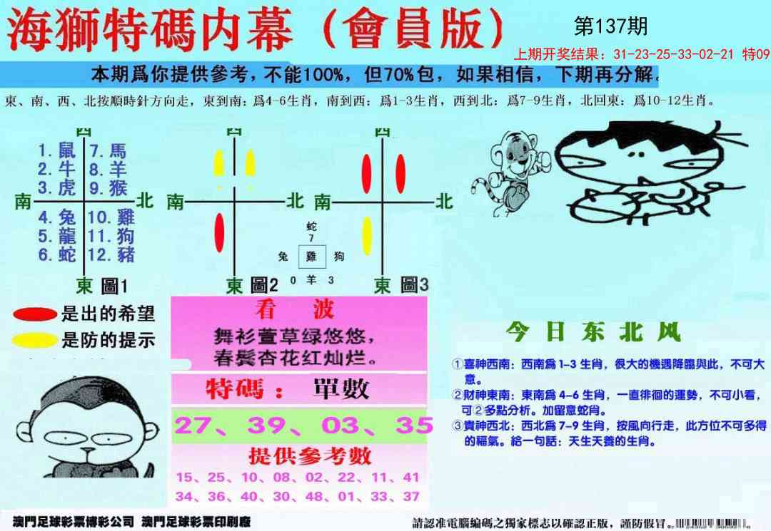 137期另版海狮特码内幕报[图]