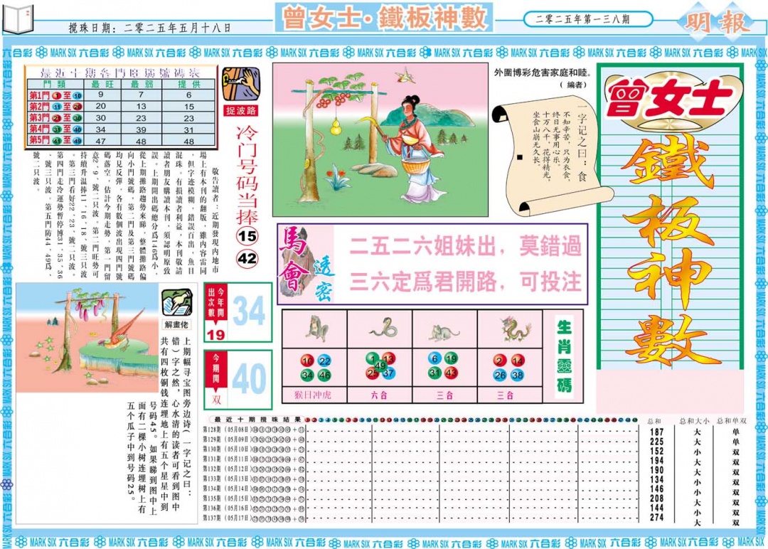 138期曾女士铁板神数A[图]