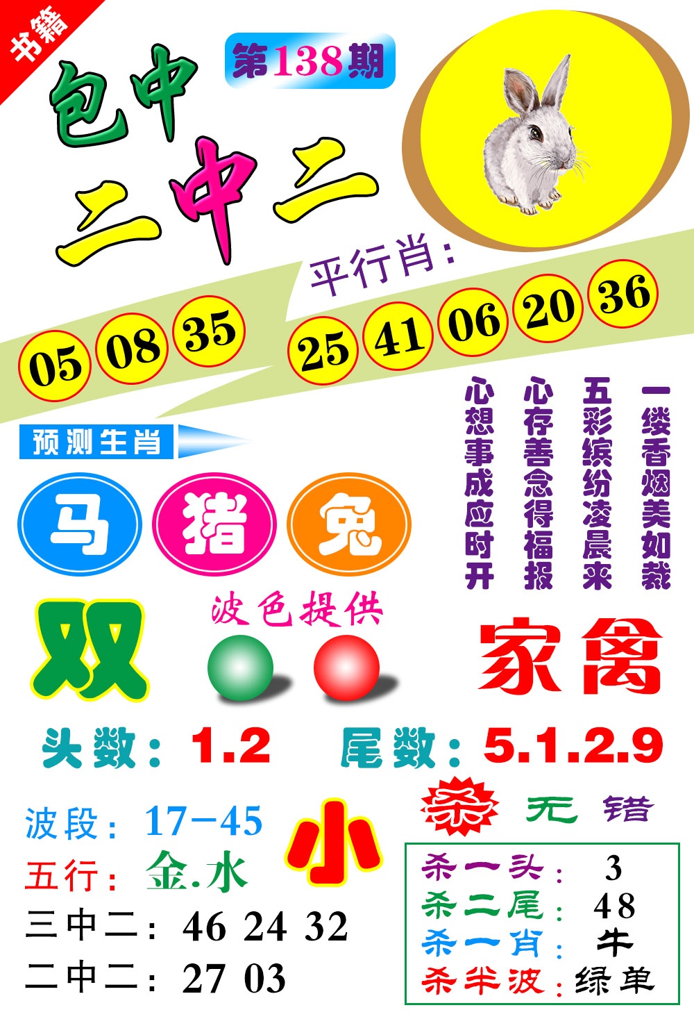 138期澳门预测生肖[图]