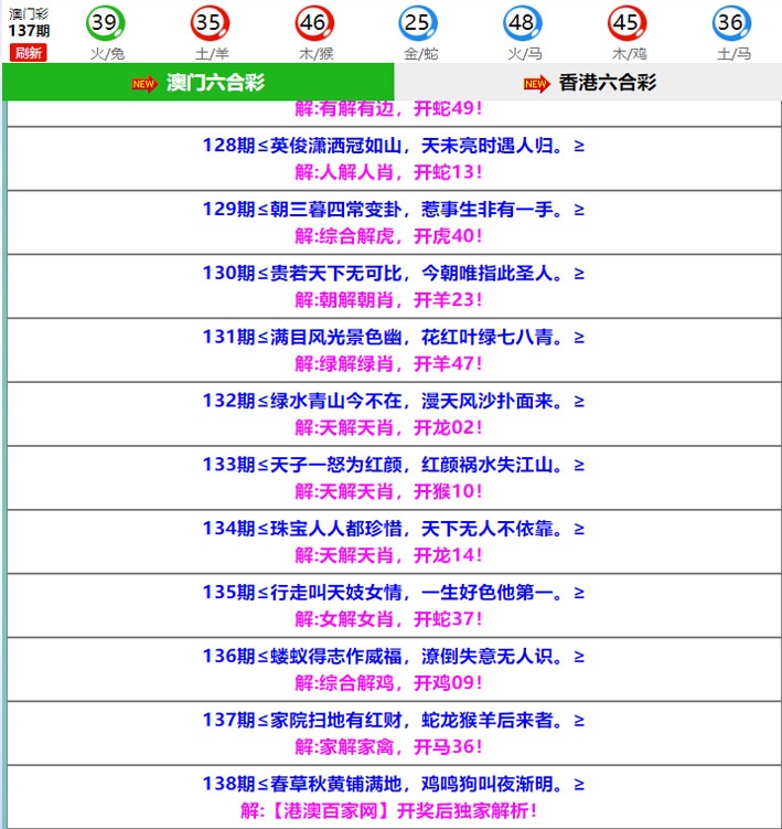 138期百家网玄机[图]