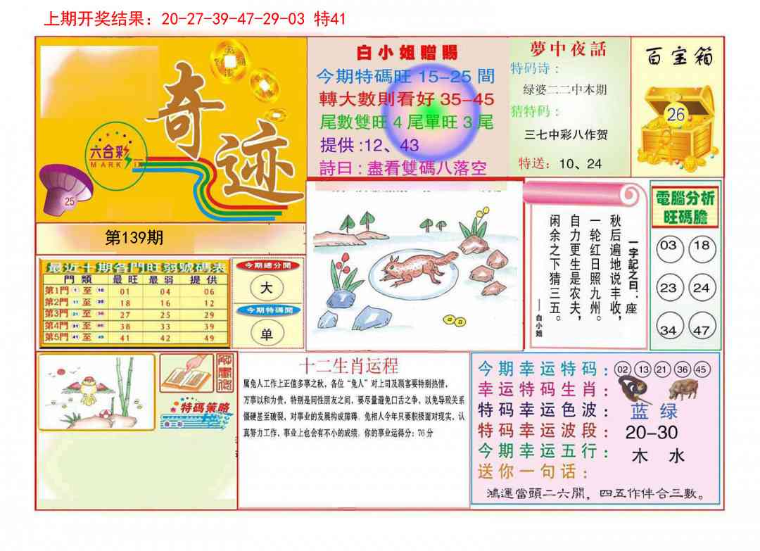 139期九龍奇迹A(推荐)[图]