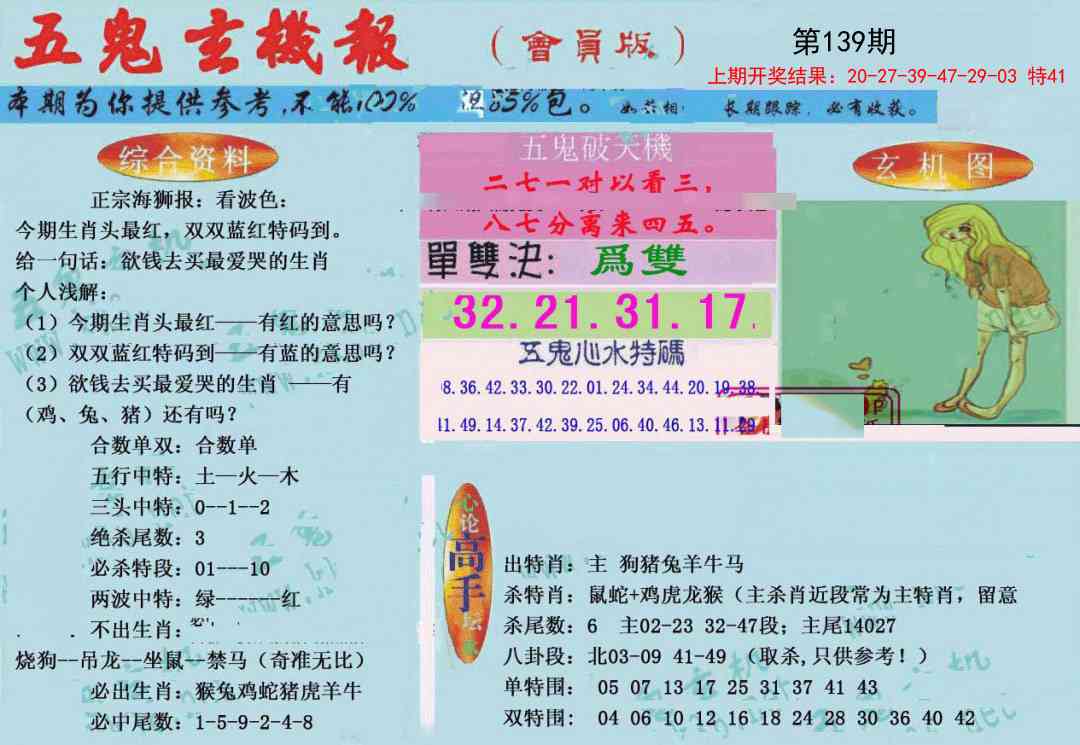 139期新五鬼玄机[图]