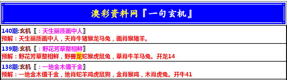 140期澳门一句玄机[图]