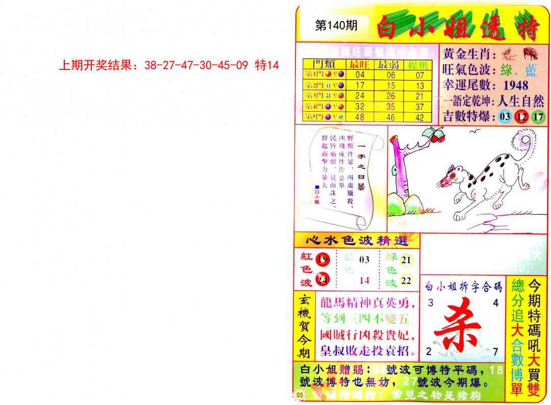 140期白小姐透特[图]