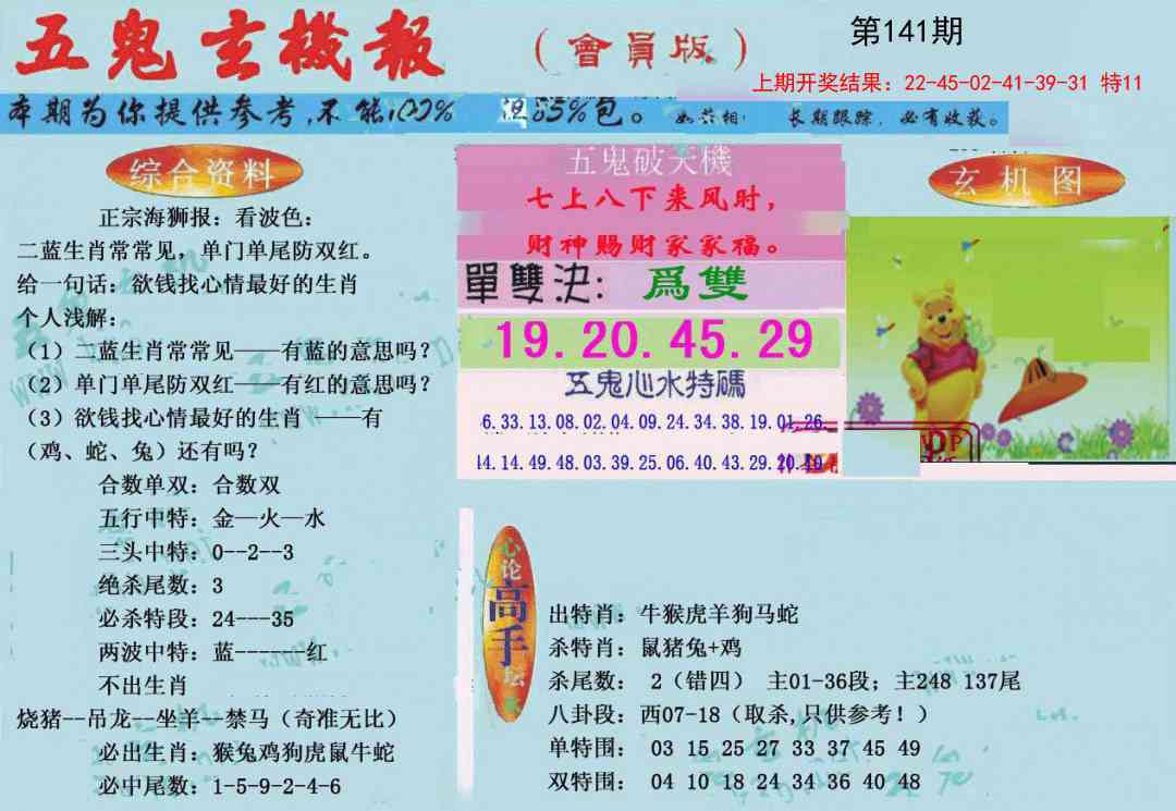 141期新五鬼玄机[图]