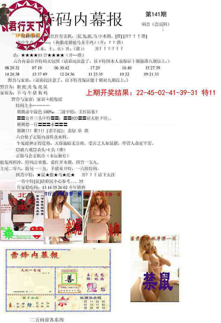 141期特码内幕报[图]