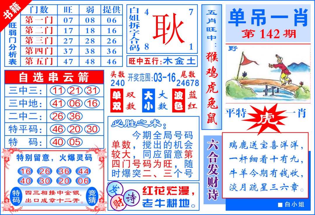 142期澳门单吊一肖[图]