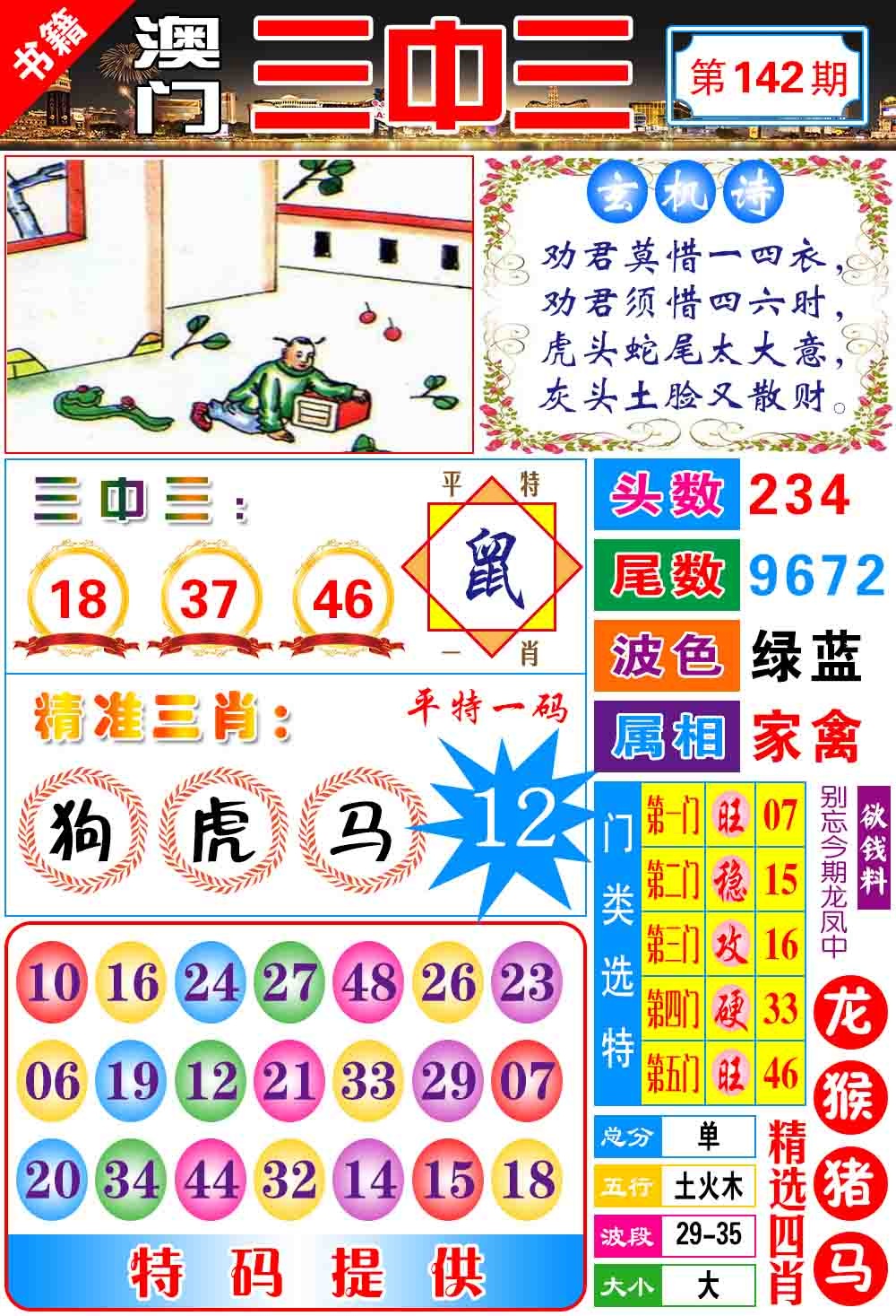 142期澳门宝典三中三[图]