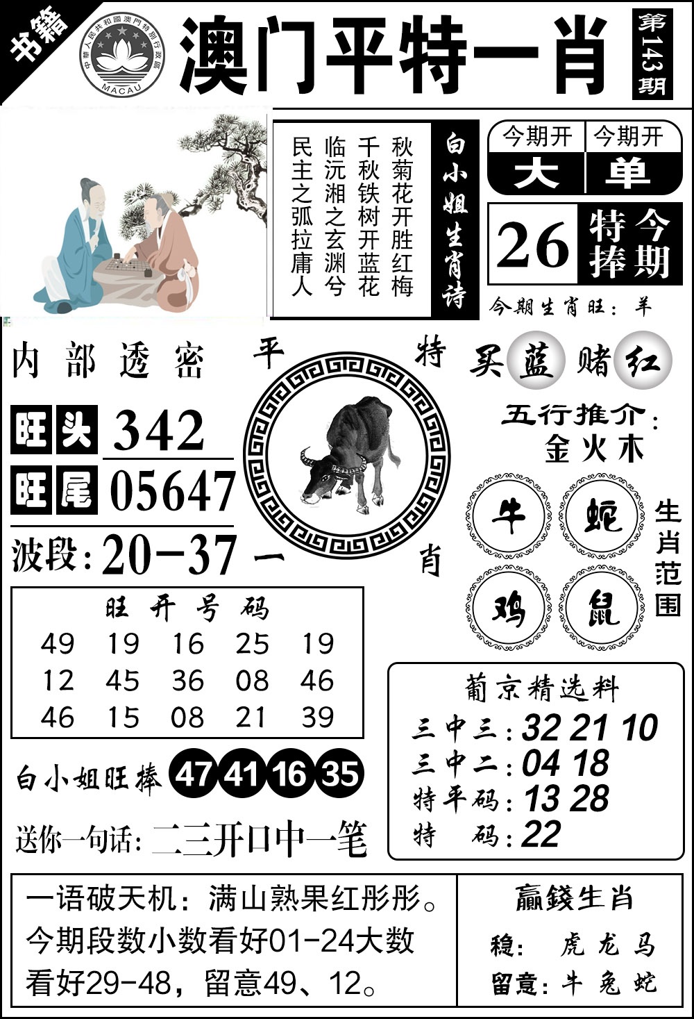 143期澳门内部透密[图]