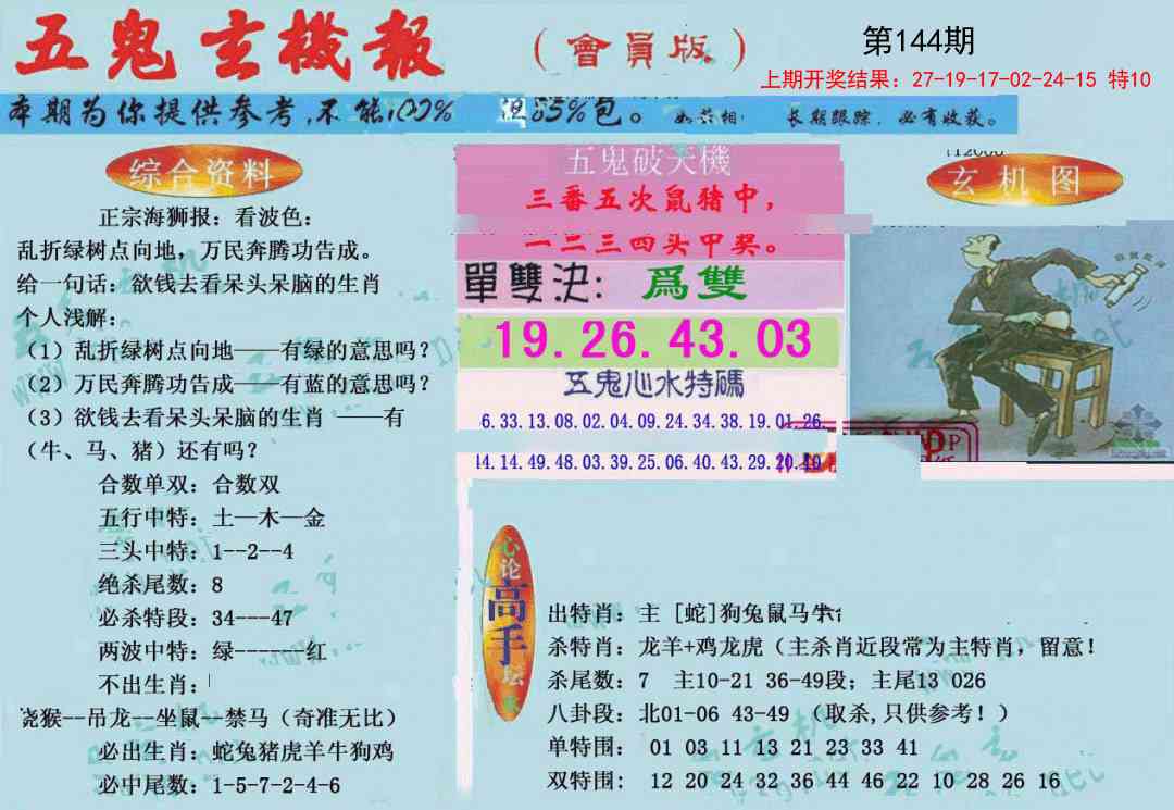 144期新五鬼玄机[图]
