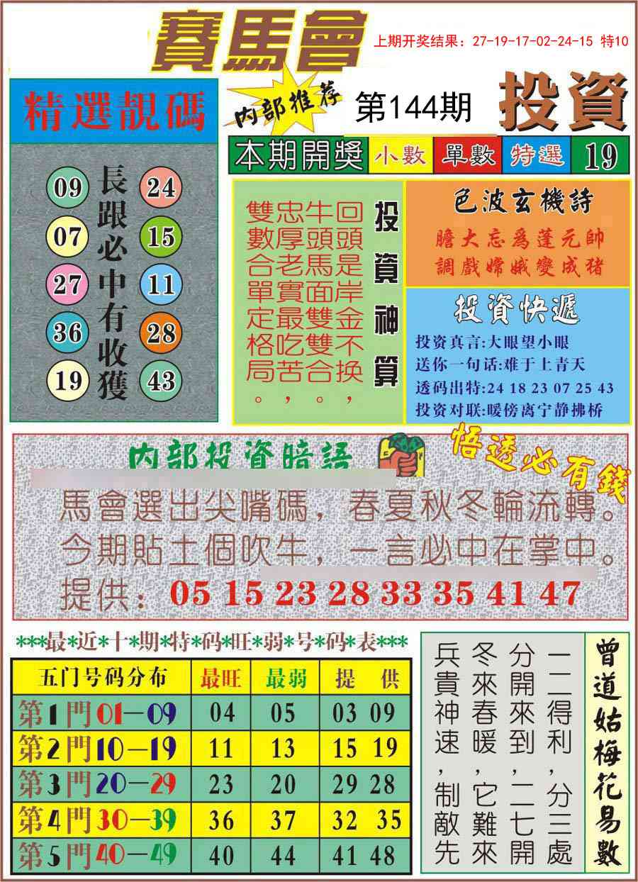 144期马会投资[图]
