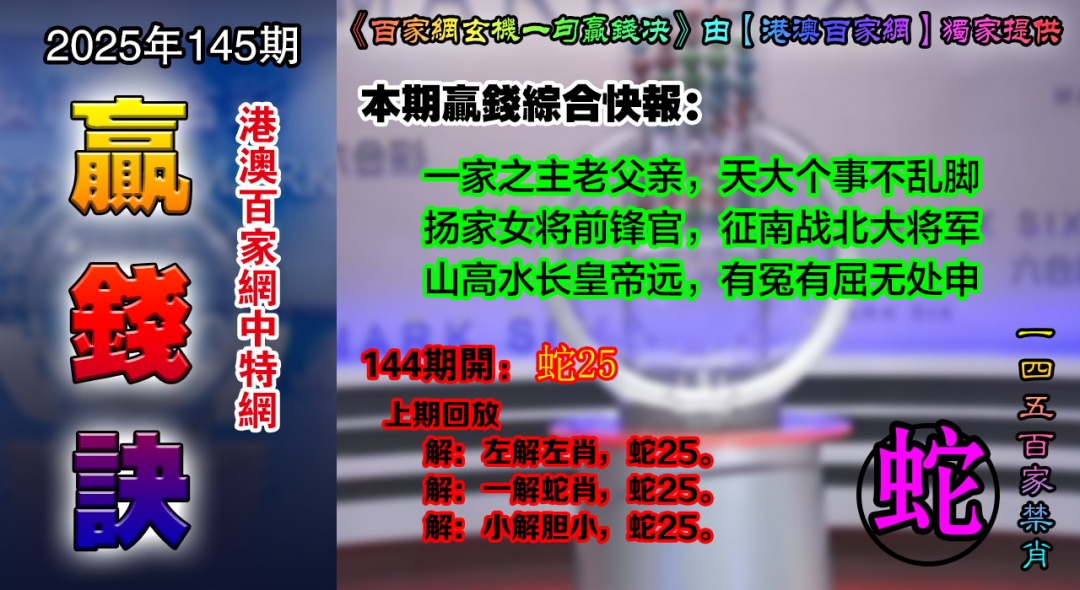 145期百家赢钱决[图]