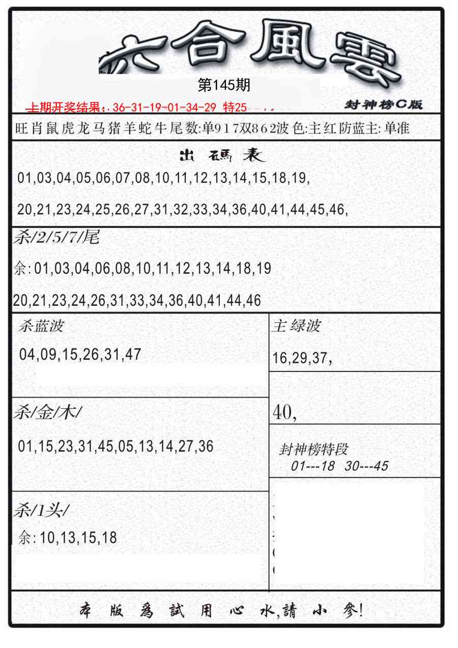 145期六合风云B[图]