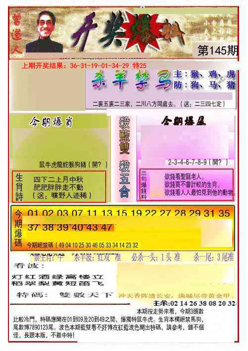 145期开奖爆料(新图推荐)[图]