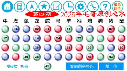 145期毛哥心水[图]