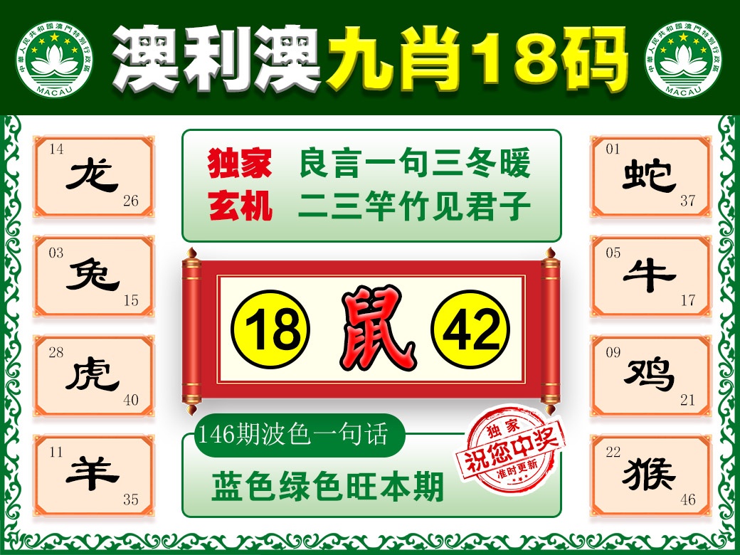 146期澳利澳九肖[图]