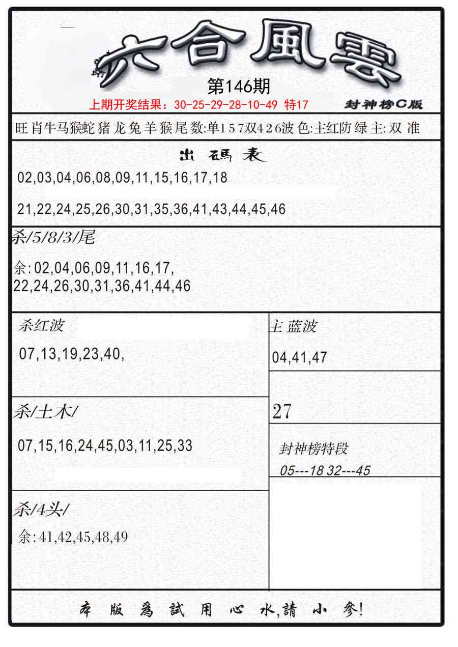 146期六合风云B[图]