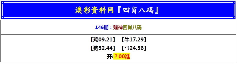 146期赌神四肖八码[图]