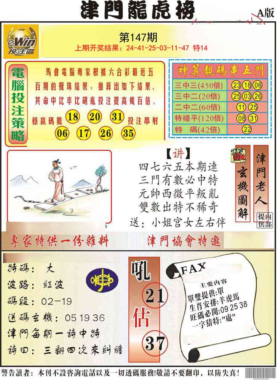 147期津门龙虎榜A[图]