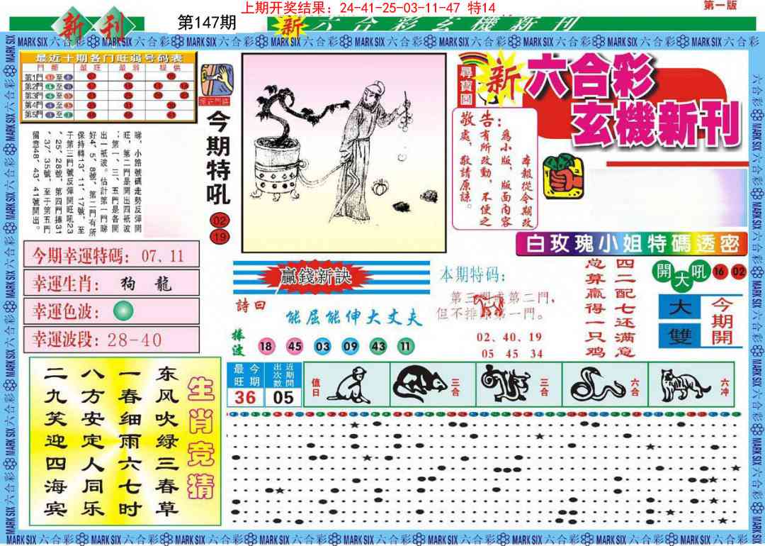 147期新六合彩特码新刊A[图]