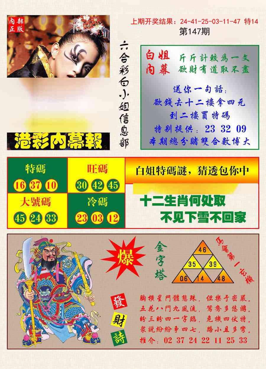 147期港彩内幕报[图]