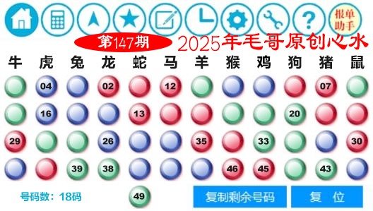 147期毛哥心水[图]