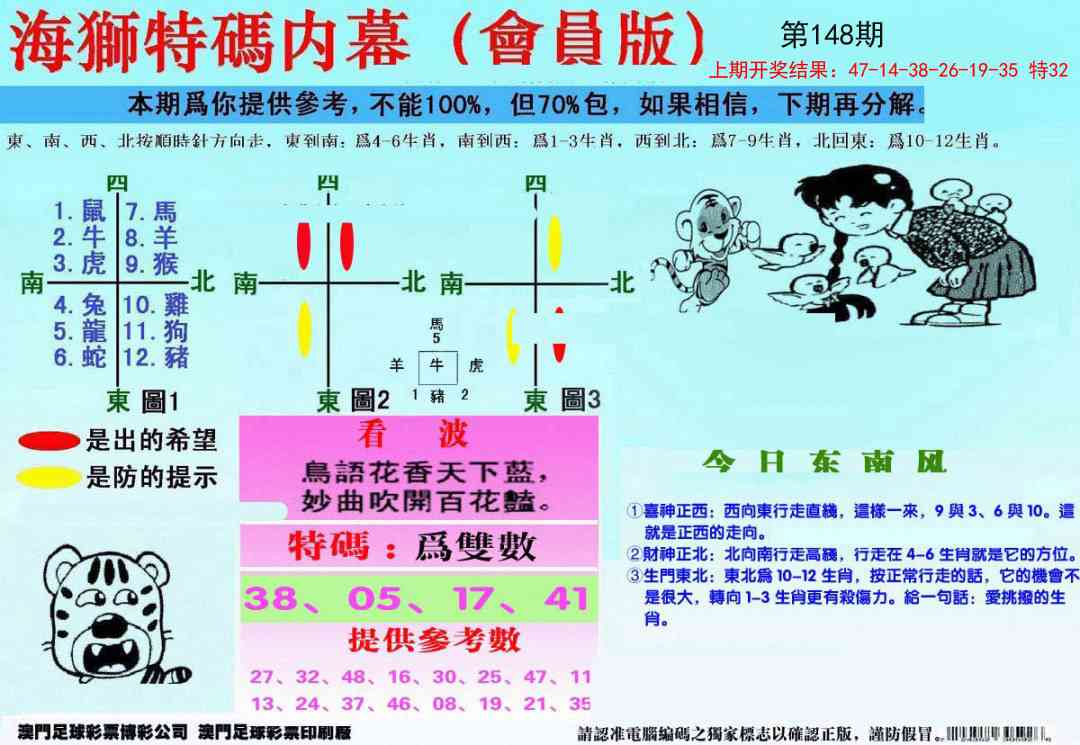 148期另版海狮特码内幕报[图]