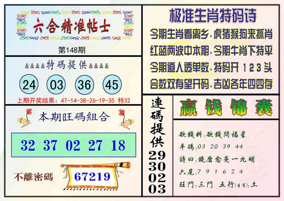 148期精准贴士[图]