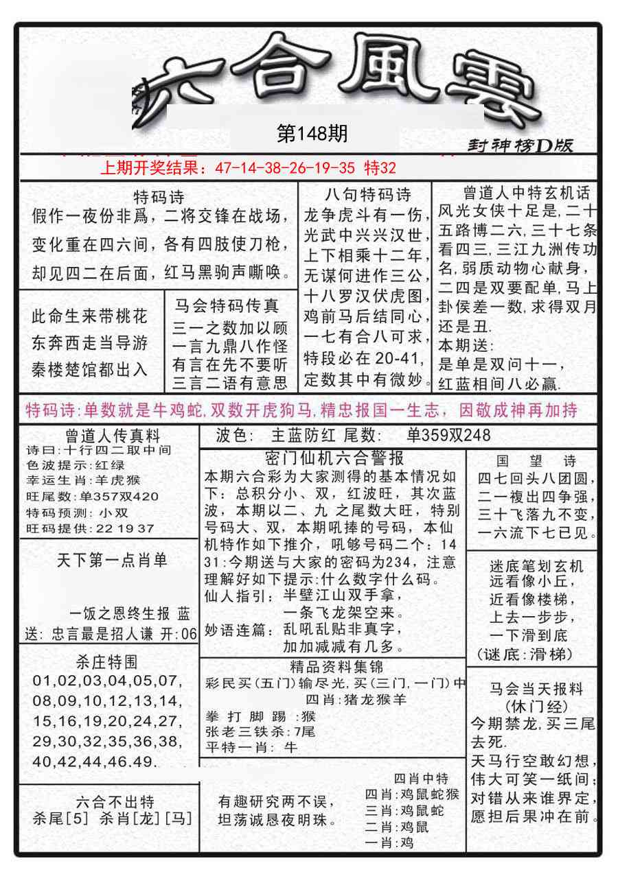148期六合风云A[图]