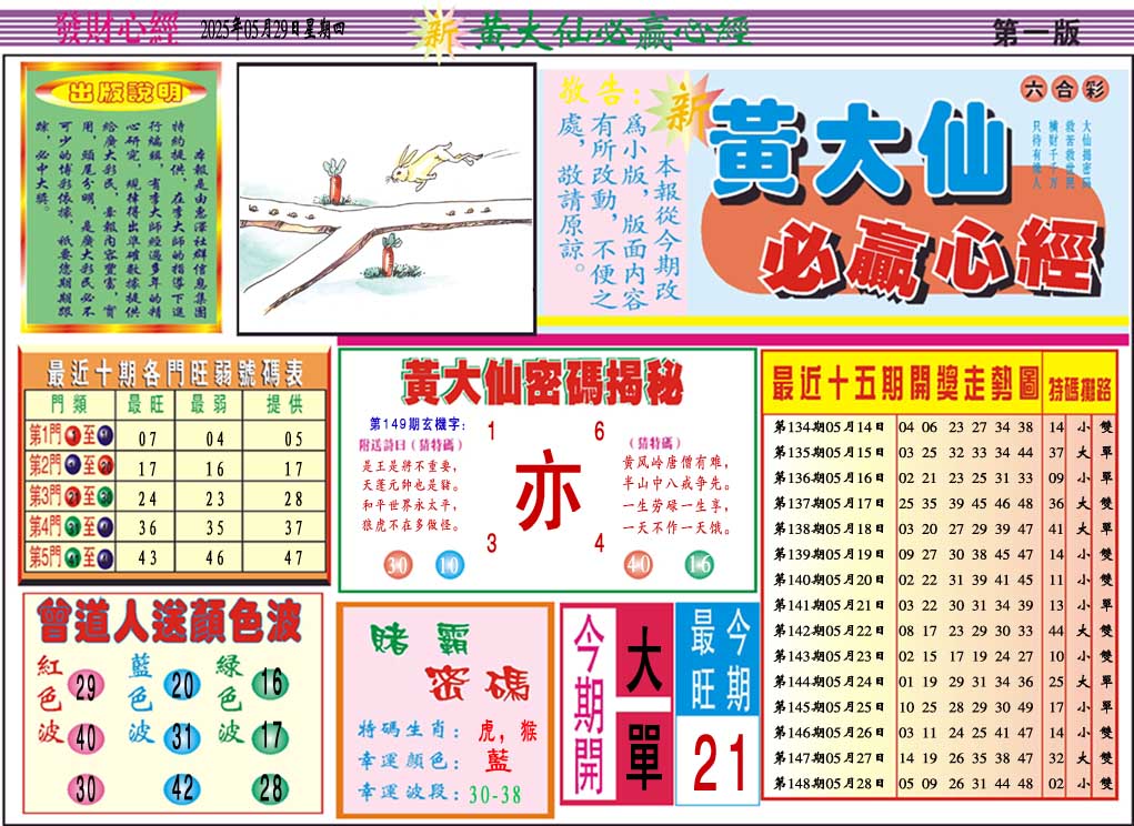 149期黄大仙必赢心经A[图]