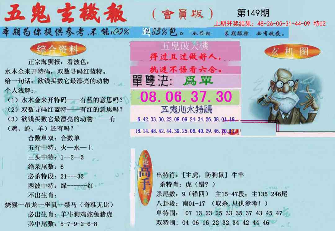 149期新五鬼玄机[图]