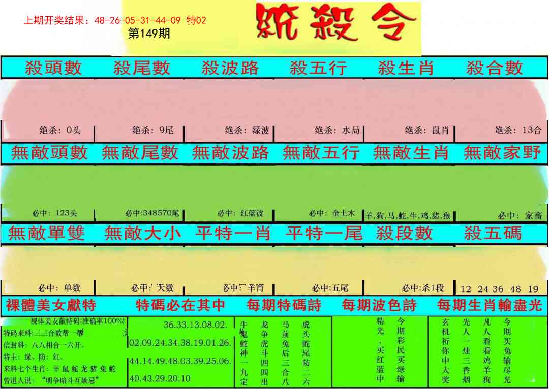 149期统杀令[图]