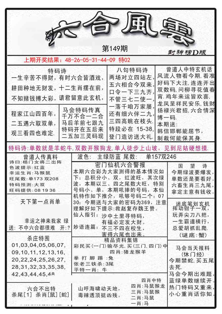 149期六合风云A[图]