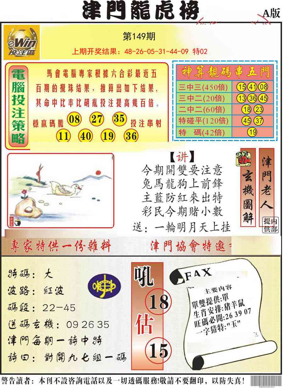 149期津门龙虎榜A[图]