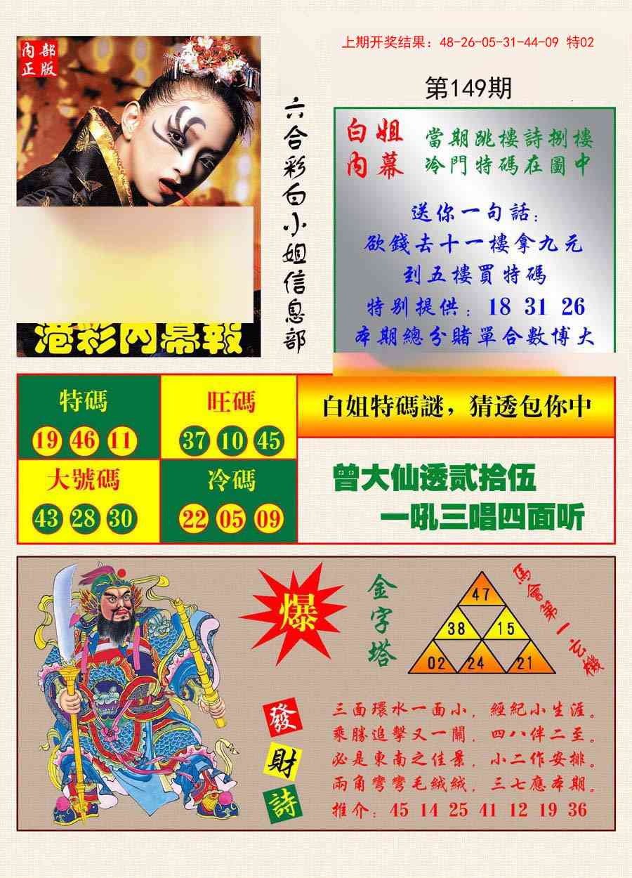 149期港彩内幕报[图]