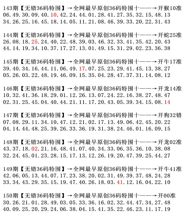 150期36码特围[图]