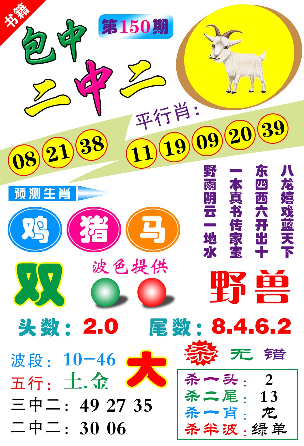 150期澳门预测生肖[图]