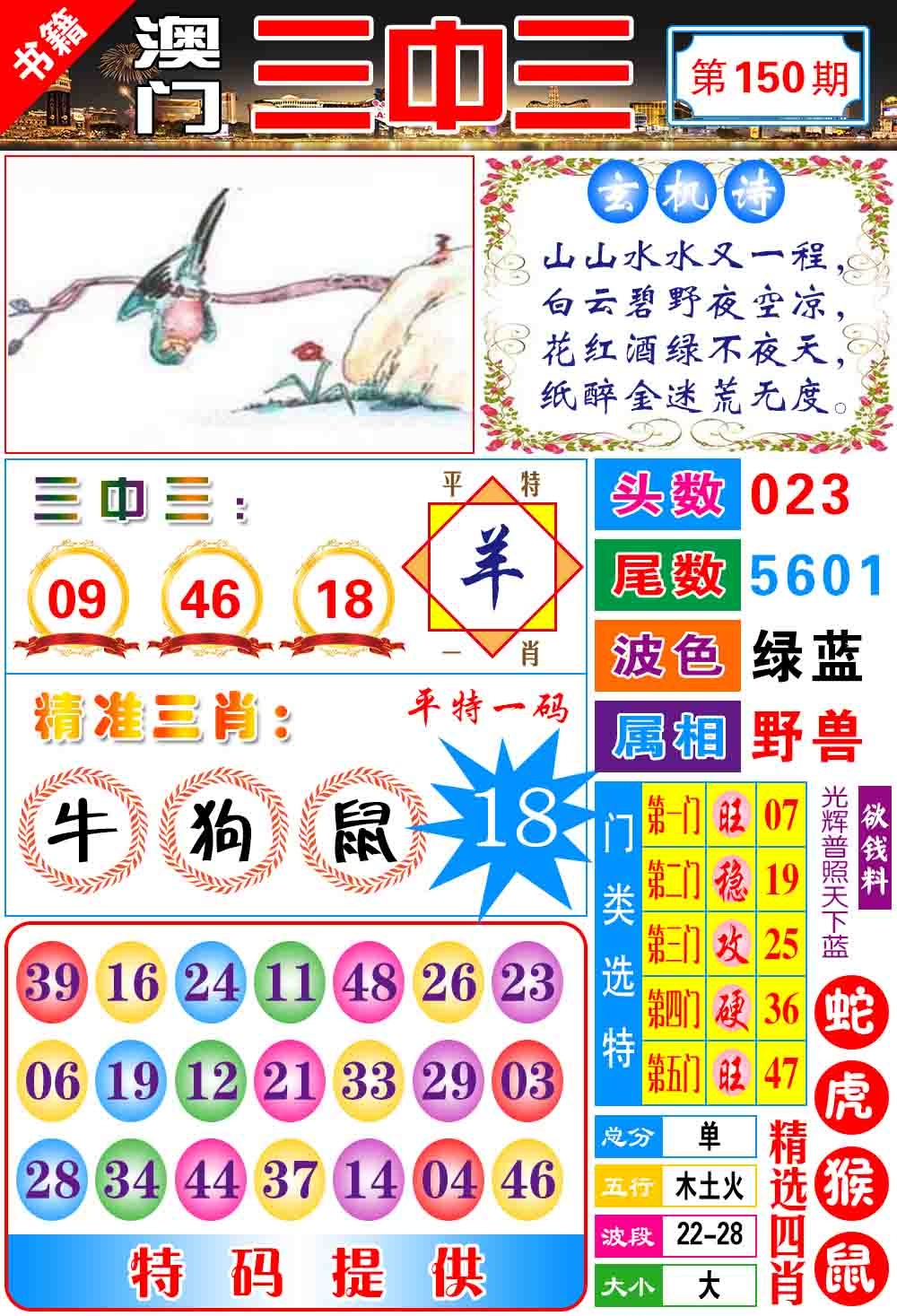 150期澳门宝典三中三[图]