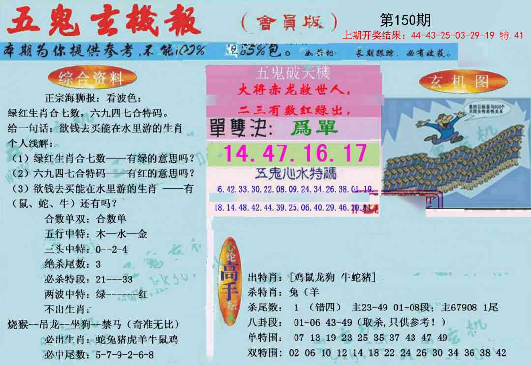 150期新五鬼玄机[图]