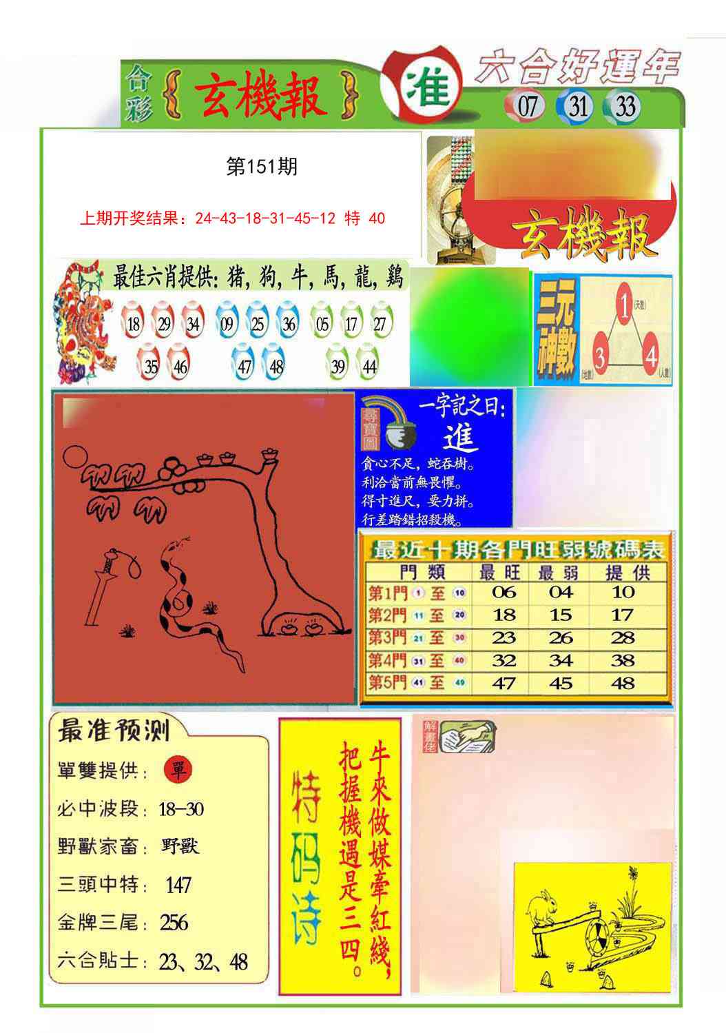 151期九龍玄机报(推荐)[图]