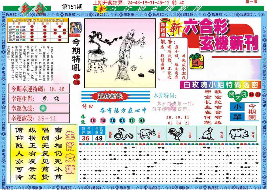 151期新六合彩特码新刊A[图]
